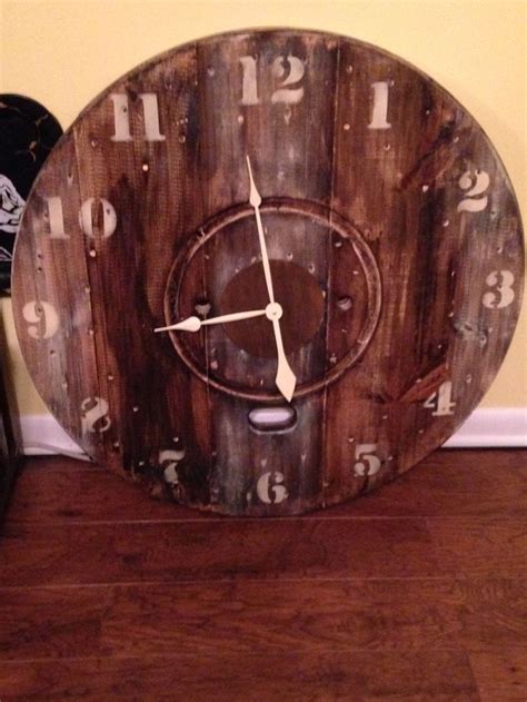 I Made This Clock From A Wooden Spool For Wire It Is Huge And Heavy I