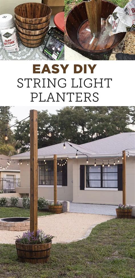10 Planter With Post For String Lights