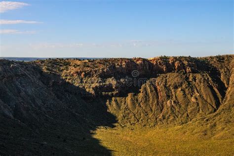 The Southern Rim Of Meteor Crater Stock Photo Image Of Grassland