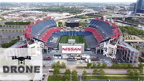 Tennessee Titans Nissan Stadium In Nashville Tennessee Drone Flyover