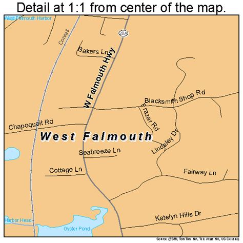 West Falmouth Massachusetts Street Map 2575960