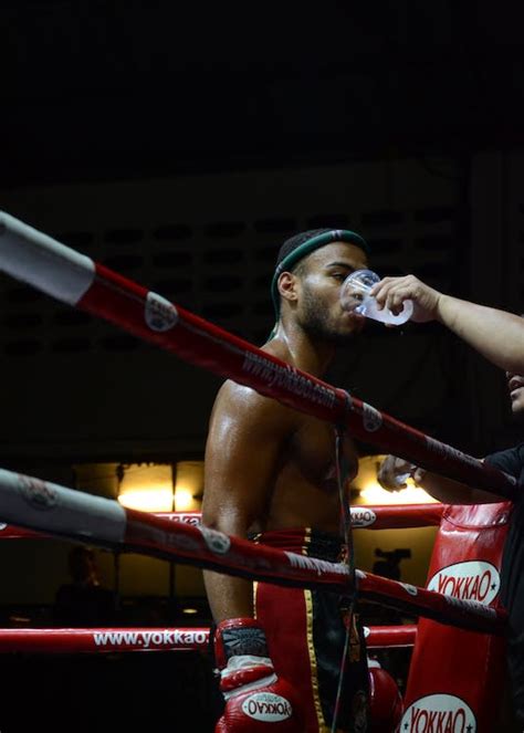 Boxer Drinking Water On Ring · Free Stock Photo
