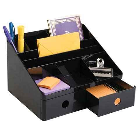 Interdesign Linus Desk Organizer With Drawers Black