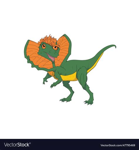 Cute Dilophosaurus Cartoon Design Royalty Free Vector Image