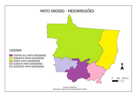 Mapas MesorregiÕes De Mato Grosso Suporte Geográfico