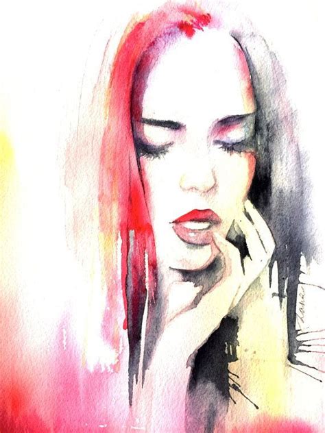 Arte De Lana Moes Watercolor Face Watercolor Portraits Original