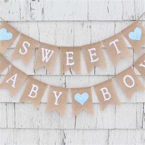 Sweet Baby Boy Banner Rustic Baby Boy Shower Decorations Etsy