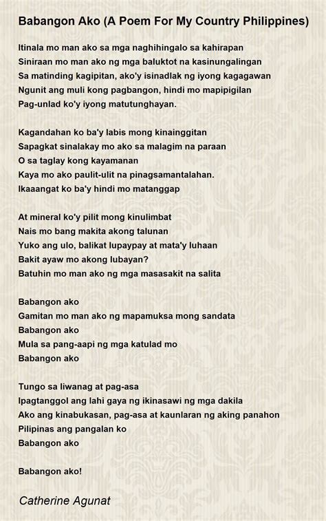 Babangon Ako A Poem For My Country Philippines Babangon Ako A Poem