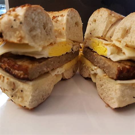 Sausage Egg And Cheese Breakfast Bagel