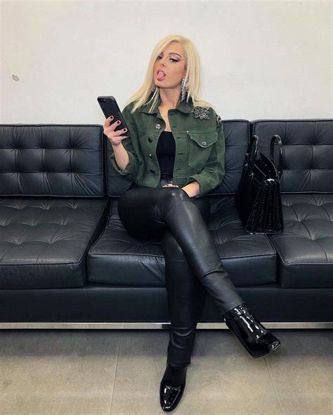 Twitter Bebe Rexha G Eazy Leather Outfit Leather Pants Black