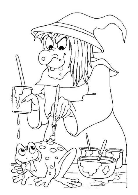 Coloriage Sorcière Halloween gratuit à imprimer