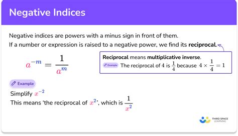 Negative Indices Gcse Maths Steps Examples And Worksheet