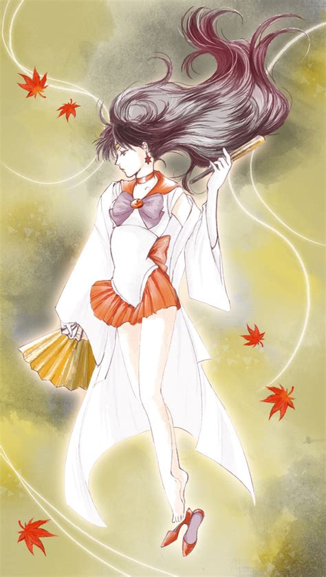 Safebooru 1girl Absurdres Autumn Leaves Bishoujo Senshi Sailor Moon Black Hair Choker Earrings
