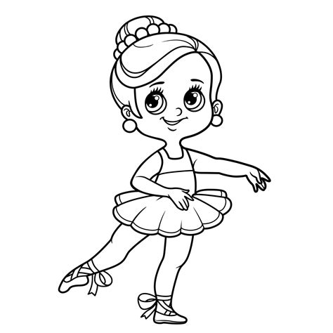Premium Vector Beautiful Little Ballerina Girl In Tutu Outlined For