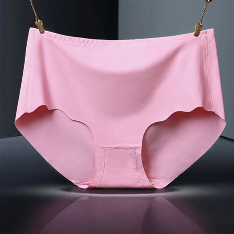 Seamless Women Briefs Colorfful Plus Size Panties Ice Silk Soft Underwear M To 3xlwomens