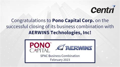 Ty Lyons Cpa On Linkedin Aerwins Technologies Inc And Pono Capital Corp Complete Business