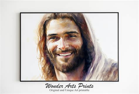 Jesus Laughing Jesus Portrait Christ Lds Painting Catholic Etsy