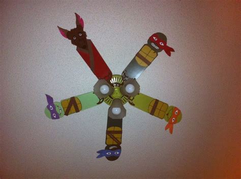 The reason for this is because in most houses, there are ceiling fan kids room that end up producing some shadow of the fan leaving certain dark points. Ninja turtle ceiling fan | Boys bedroom | Pinterest | This ...