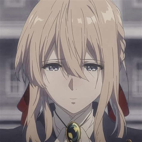 An Anime Character With Long Blonde Hair And Blue Eyes Wearing A Black