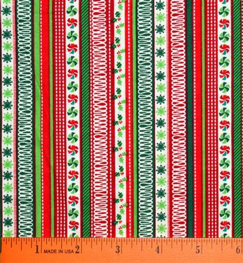 Christmas Stripe Fabric Sold By The Half Yard For Sewing Etsy