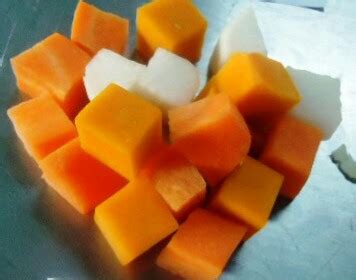 It is a cutting technique in which a fruit or vegetable is cut into big cubes. VEGETABLE CUTS - Indian cuisine recipes