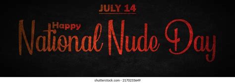 Happy National Nude Day July Stock Illustration