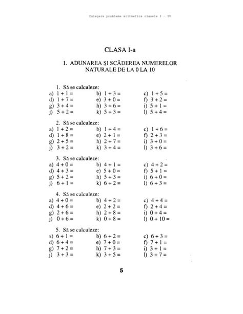 Exercitii De Matematica Pentru Clasa 1 Online Mnasd