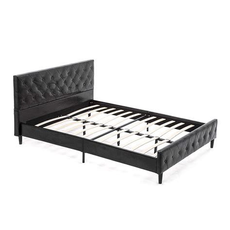 Mecor Upholstered Faux Leather Platform Bed With Solid Wooden Slat