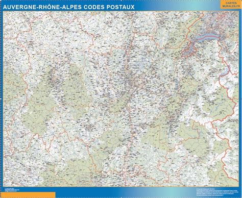 Biggest Map Of Auvergne Rhone Alpes Zip Codes Zip Codes France Maps
