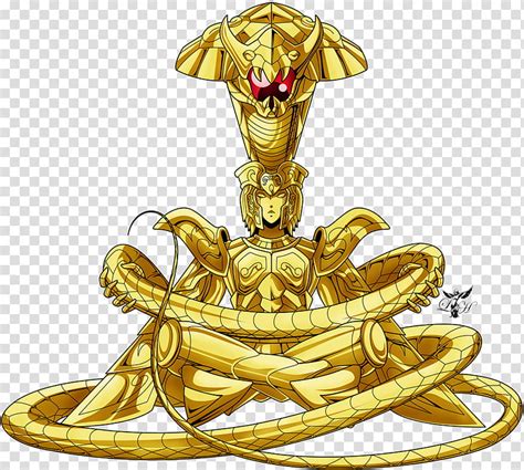 Ophiuchus Cloth Gold Render Gold Snake Armor Transparent Background