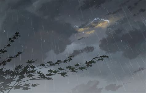 Wallpaper Drops Rain Clouds The Storm Anime Clouds Makoto Xingkai
