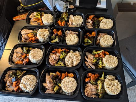 Keep the cuts thicker for those. Meal prep dinner (rice, chicken, broccoli & sweet potato ...