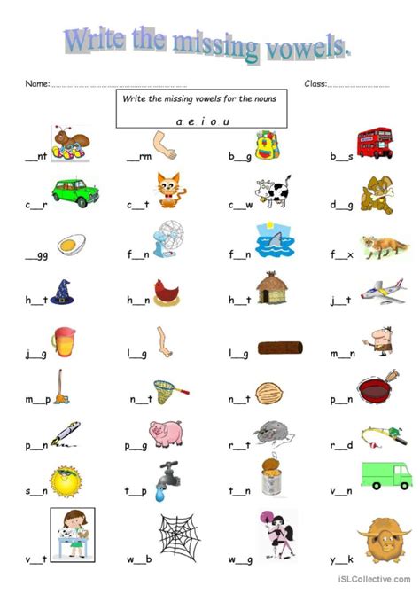 Write The Missing Vowels For Th English Esl Worksheets Pdf And Doc