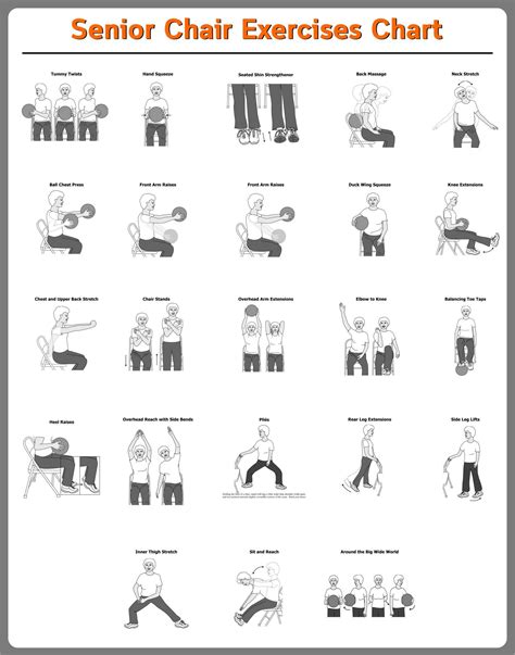 Senior Chair Exercises Printable Charts Yoga Für Senioren Übungen