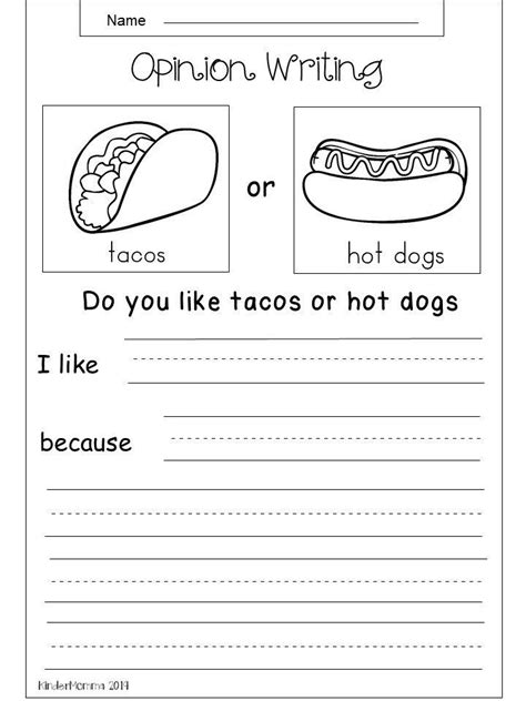 Free Opinion Writing Printable - kindermomma.com | Third grade writing