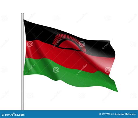 Vector National Flag Of Malawi Stock Vector Illustration Of Flying