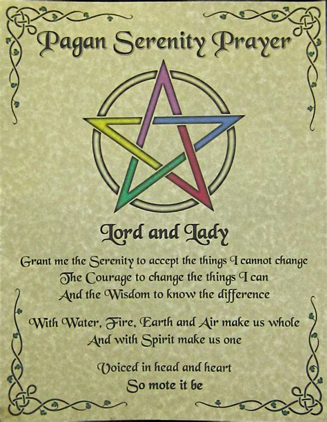 Pagan Serenity Prayer Poster Print Inspirational Wicca