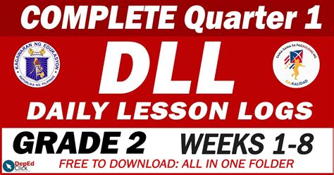 GRADE 2 DAILY LESSON LOGS Quarter 1 Compilation Weeks 1 8 DepEd Click