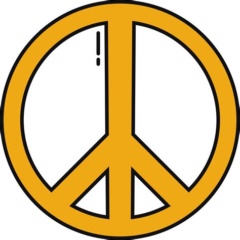 Yellow Peace Symbol Or Icon On White Background 24156986 Vector Art At