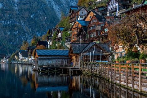 4k 5k Austria Hallstatt Lake Mountains Houses Alps Hd Wallpaper