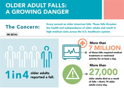 Older Adult Falls A Growing Danger Infographic American Falls Fall