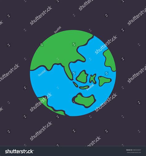 Cute Cartoon Earth Vector Earth Doodle Stock Vector Royalty Free