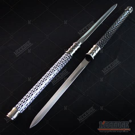 25 Inch 2 In 1 Double Bladed Ninja Sword Staff Spear Short Sword Kcc