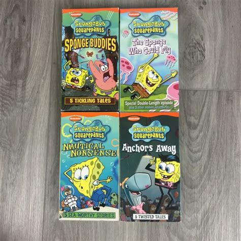 Lot Of 4 Nickelodeon Spongebob Squarepants Vhs Tapes See Listing For