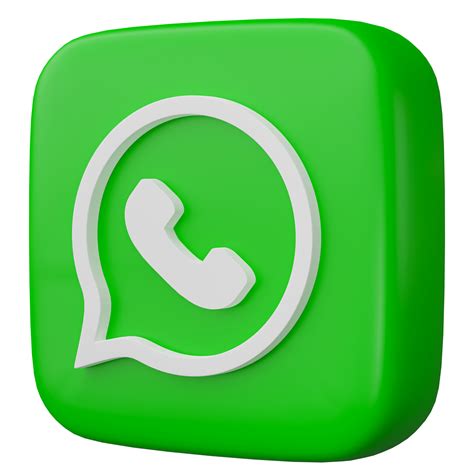 3d Render Whatsapp Logo Icon Isolated On Transparent Background