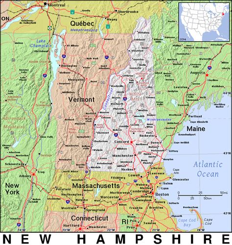 Map Of Nh With Towns World Map