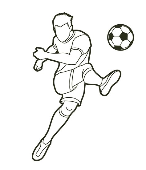 Soccer Player Action Outline 2125745 Vector Art At Vecteezy