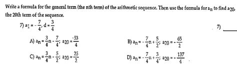 Solved Write A Formula For The General Term The Nth Term Chegg