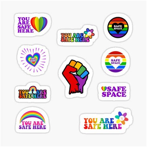 Safe Space Equality LGBTQ Set Sticker For Sale By Aronia Redbubble