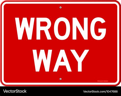 Wrong Way Sign Royalty Free Vector Image Vectorstock